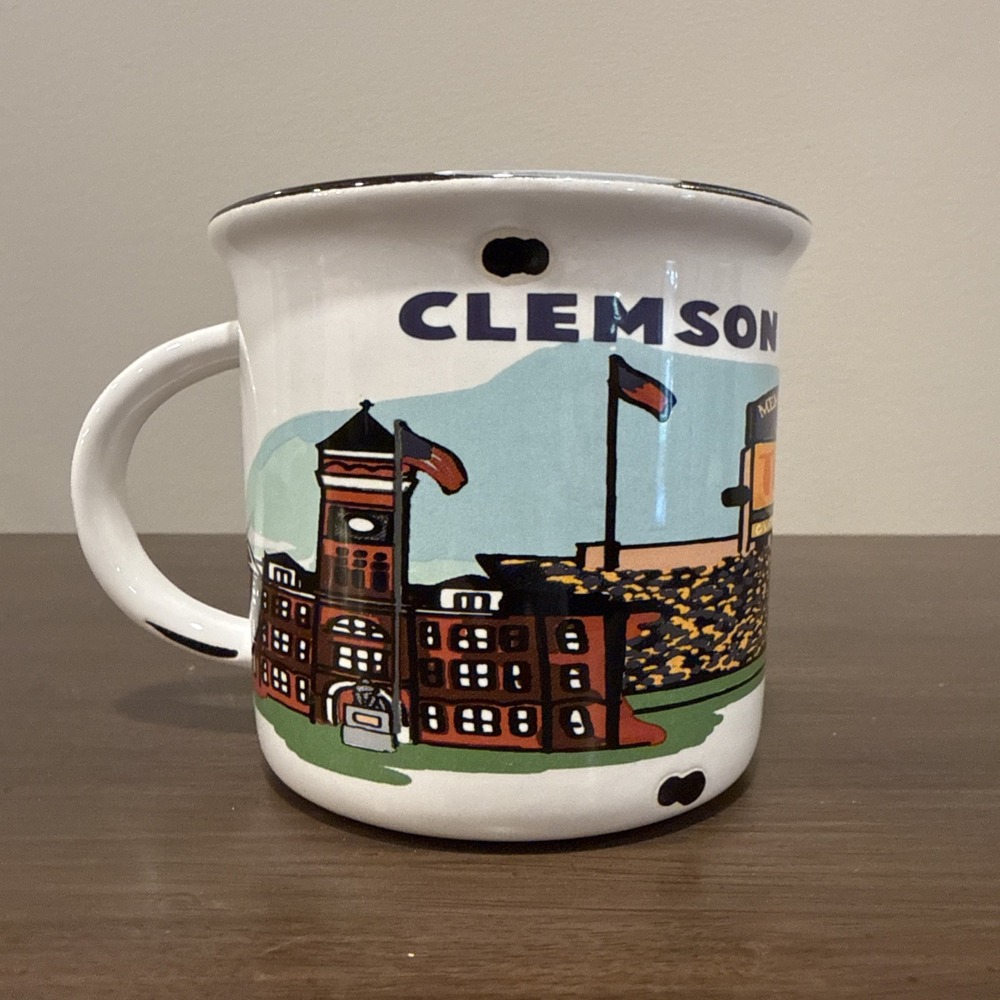 CLEMSON UNIVERSITY Collegiate Ceramic 16 Oz Glory Haus Coffee Mug Kalyn Dunks